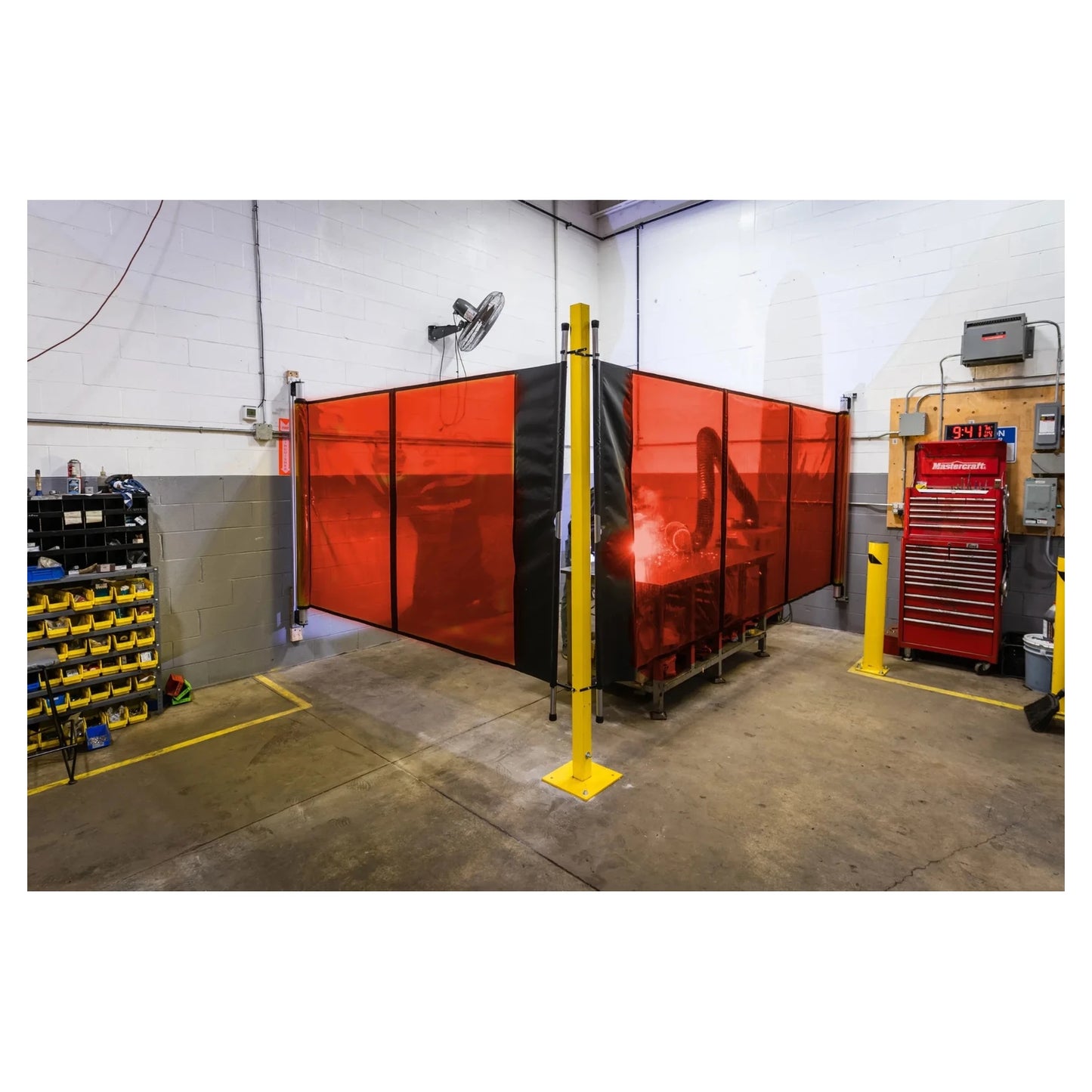 Tenda retrattile di protezione per saldatura 6000x1680mm con ganci di bloccaggio