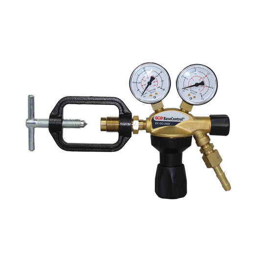 Riduttore di Pressione 0870417 GCE BASECONTROL per Acetilene a 2 Manometri attacco a staffa