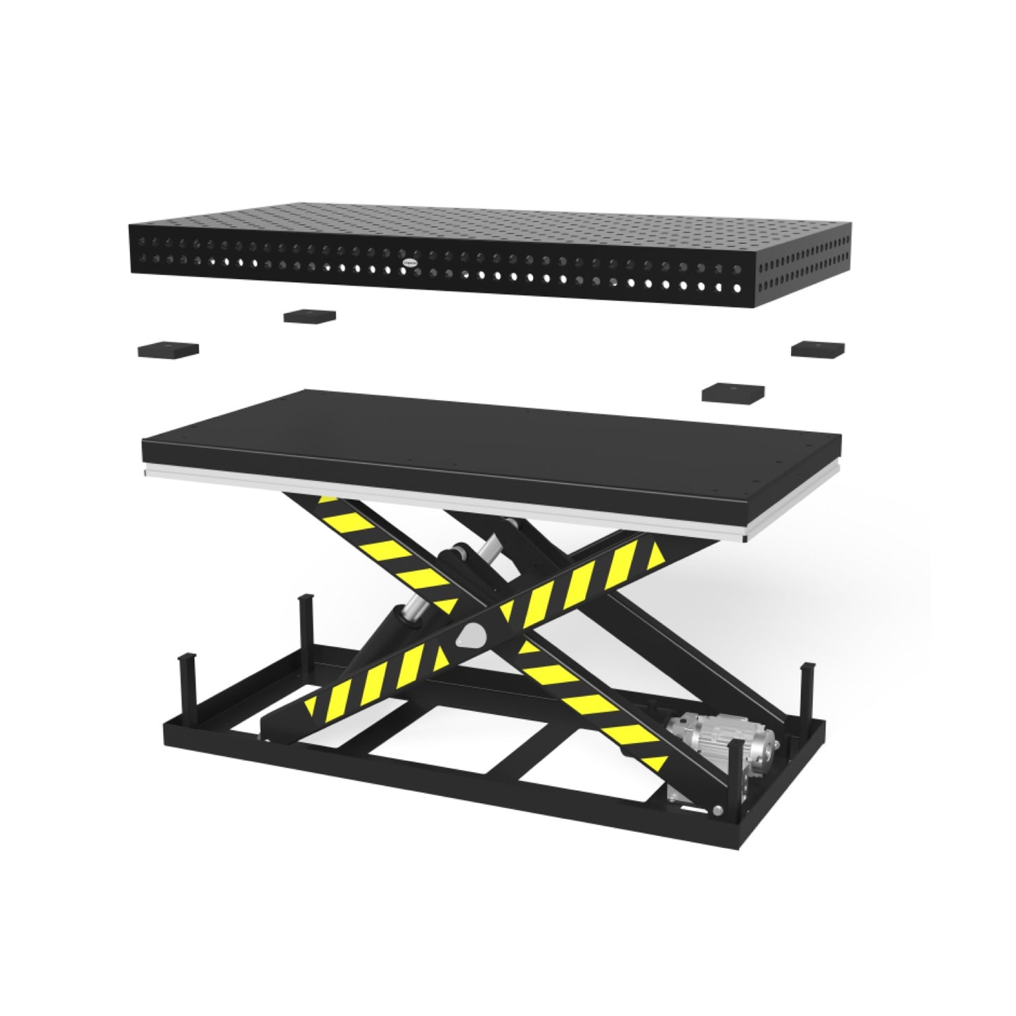 Piattaforma elevabile Siegmund 2010 con banco di saldatura 2000 x 1000 mm System 28