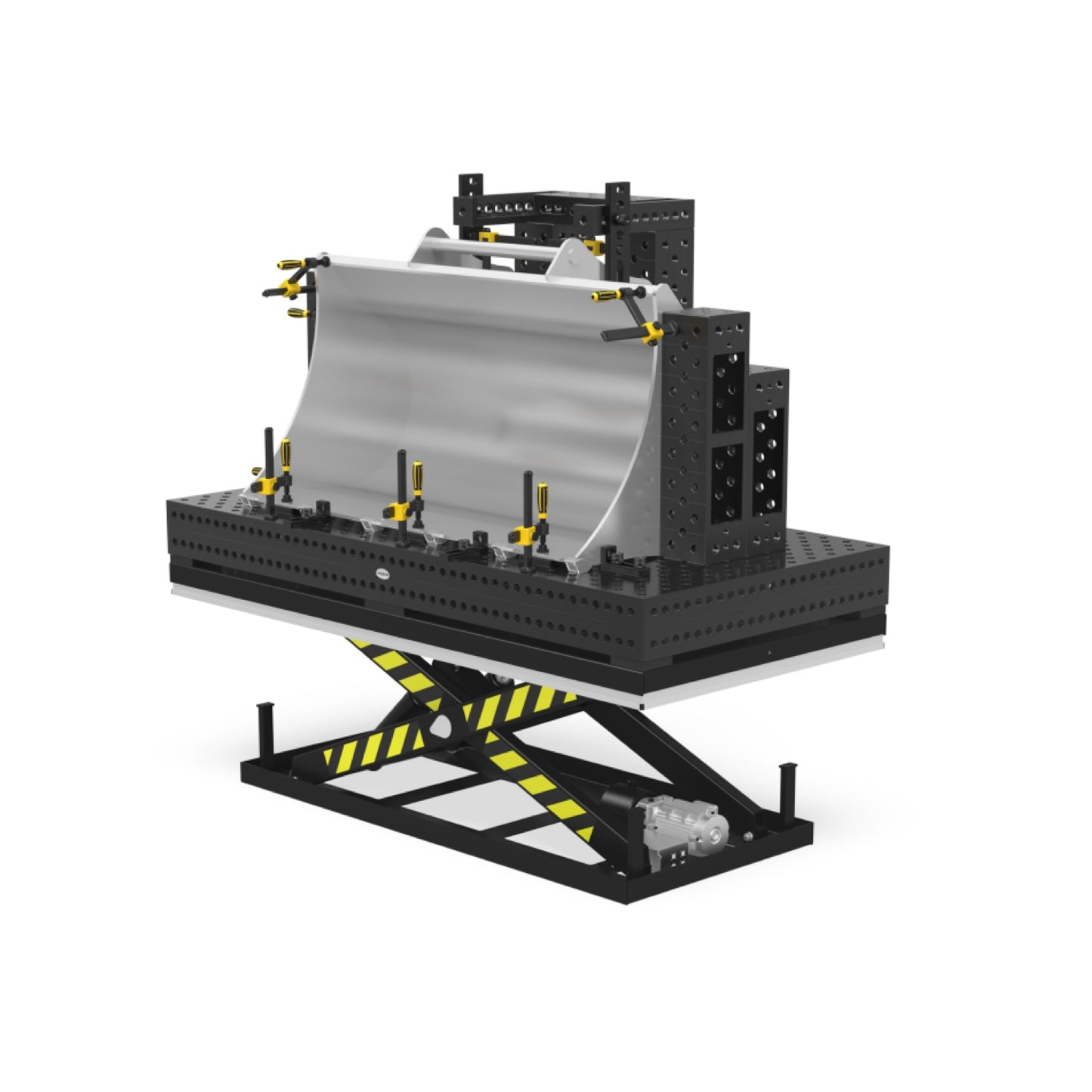 Piattaforma elevabile Siegmund 2010 con banco di saldatura 2000 x 1000 mm System 28