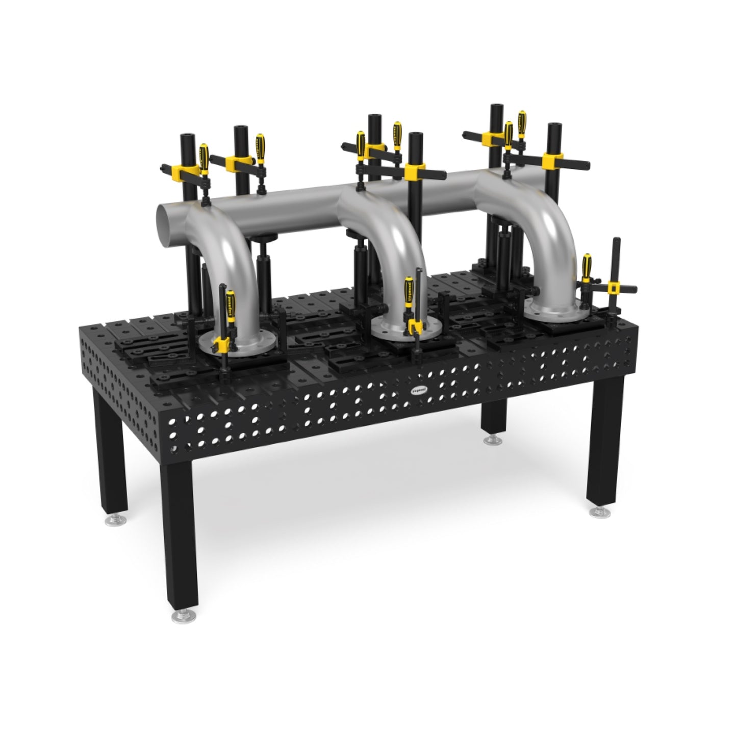 Tavolo Siegmund con cave esagonali Nitrurato al plasma con guide trasversali System 28