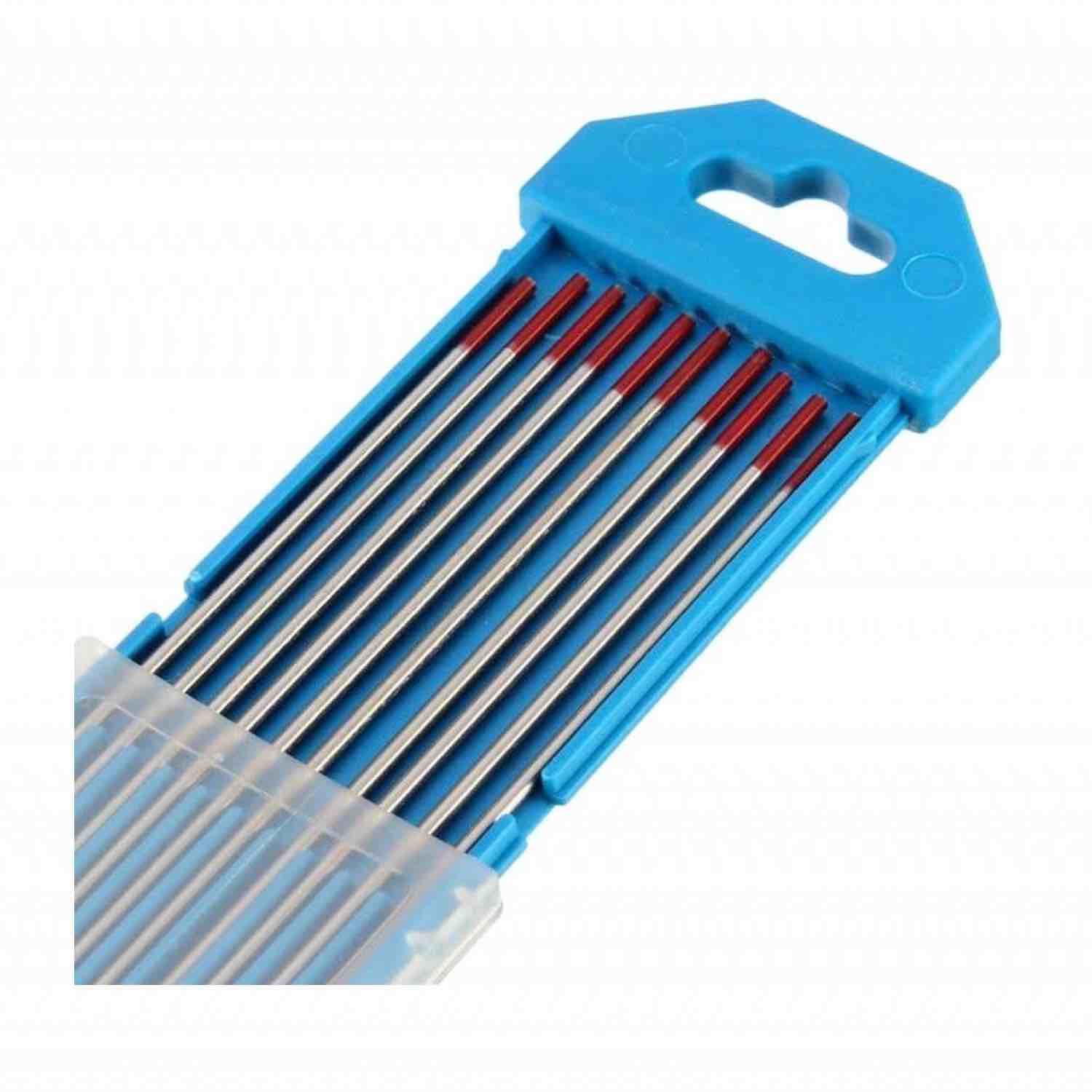 ELETTRODI DI TUNGSTENO THORIO 2/% COLORAZIONE ROSSO PER TIG CONFEZIONE 10 PEZZI